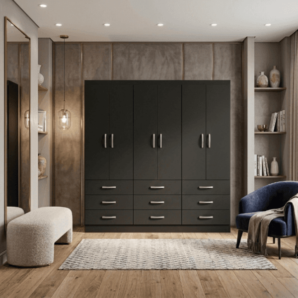 Guarda Roupa Bergamo 6 Portas - Evidência Móveis