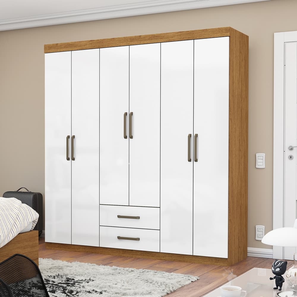 Guarda Roupa Áries 6 Portas (Sem Espelho/Sem Pés) - Carioca Móveis