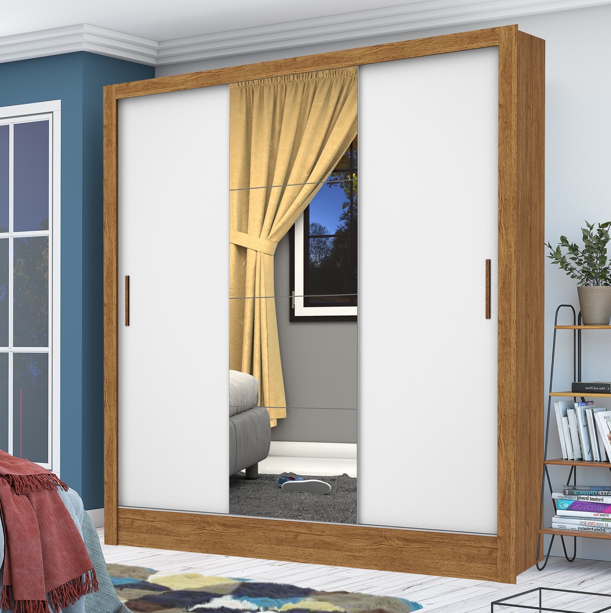 Guarda Roupa Dubai/Santiago Plus 3 Portas (1 Espelho) - Carioca Móveis