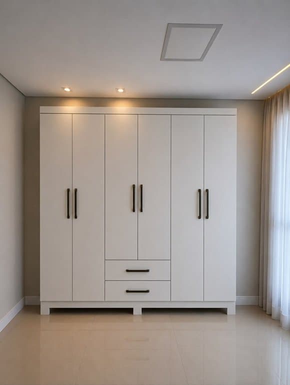 Guarda Roupa Áries 6 Portas (Sem Espelho/Com Pés) - Carioca Móveis